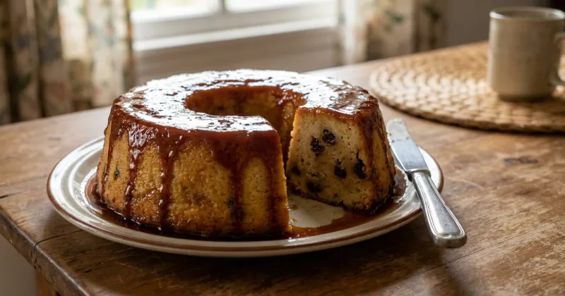 Budín de pan — La forma clásica de no tirar el pan duro: budín húmedo con pasas y caramelo, cocido a baño María.