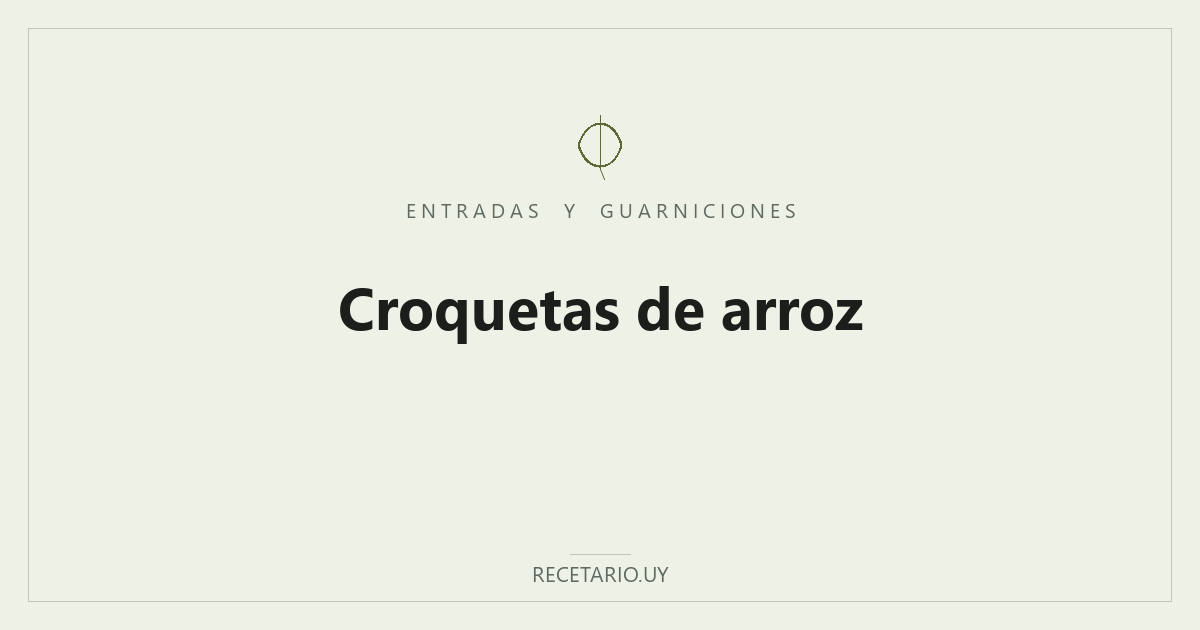 Croquetas de arroz