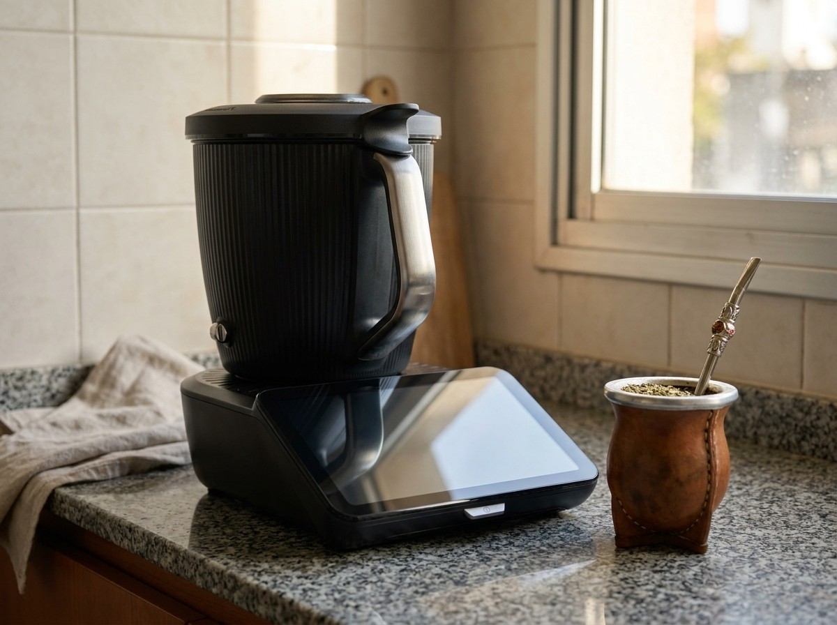 Thermomix TM7 en una cocina, en pleno uso